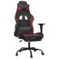 vidaXL Καρέκλα Gaming Μασάζ Υποπόδιο Μαύρο/Μπορντό από Συνθετικό Δέρμα