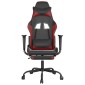 vidaXL Καρέκλα Gaming Μασάζ Υποπόδιο Μαύρο/Μπορντό από Συνθετικό Δέρμα