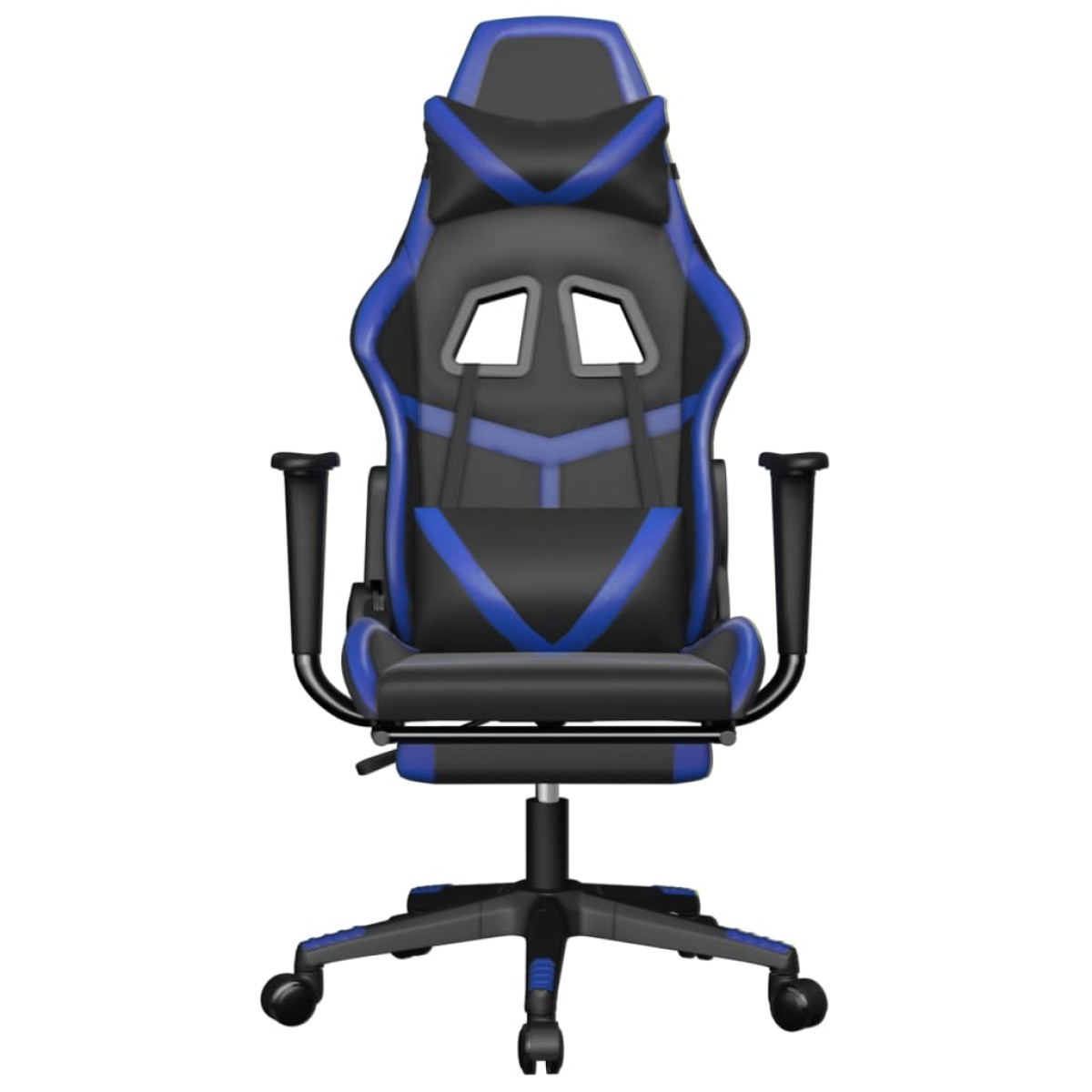 vidaXL Καρέκλα Gaming Μασάζ Υποπόδιο Μαύρο/μπλε από Συνθετικό Δέρμα
