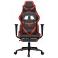vidaXL Καρέκλα Gaming Μασάζ Υποπόδιο Μαύρο/Κόκκινο από Συνθετικό Δέρμα
