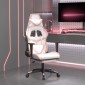 vidaXL Καρέκλα Gaming με Υποπόδιο Λευκό και Ροζ από Συνθετικό Δέρμα
