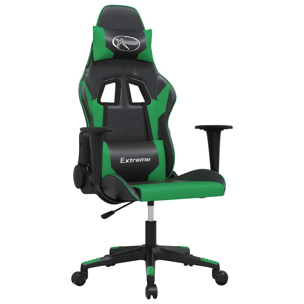 vidaXL Καρέκλα Gaming Μαύρο/πράσινο από Συνθετικό Δέρμα