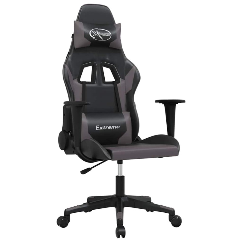 vidaXL Καρέκλα Gaming Μαύρο/Γκρι από Συνθετικό Δέρμα