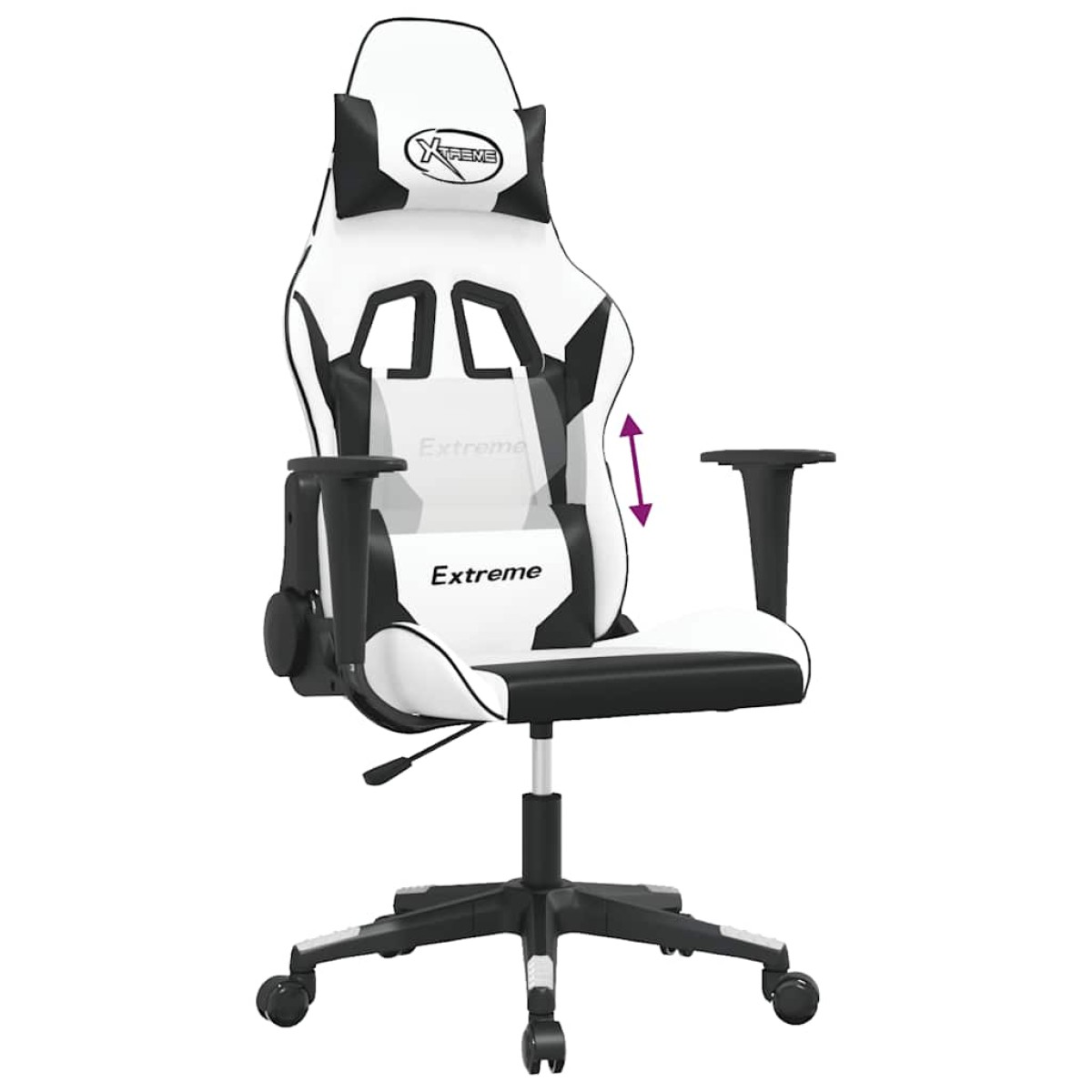 vidaXL Καρέκλα Gaming Λευκό/Μαύρο από Συνθετικό Δέρμα