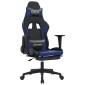 vidaXL Καρέκλα Gaming Μασάζ Υποπόδιο Μαύρο/μπλε από Συνθετικό Δέρμα
