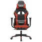 vidaXL Καρέκλα Gaming Μασάζ Υποπόδιο Μαύρο/Κόκκινο από Συνθετικό Δέρμα