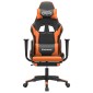 vidaXL Καρέκλα Gaming Μασάζ Υποπόδιο Μαύρο/Πορτοκαλί Συνθετικό Δέρμα