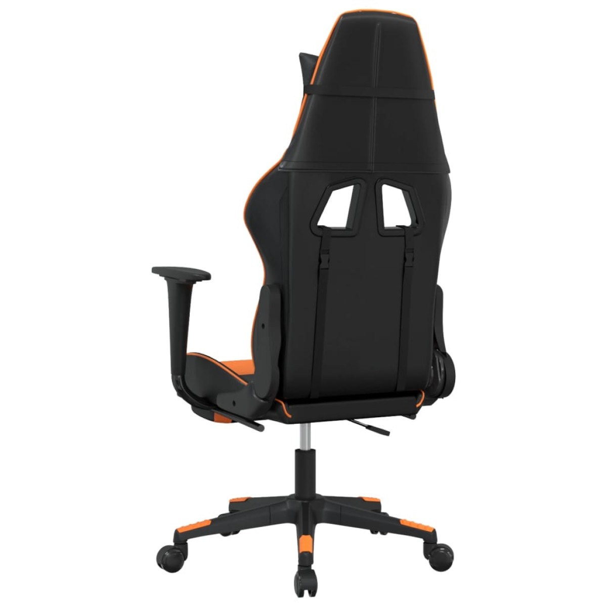 vidaXL Καρέκλα Gaming Μασάζ Υποπόδιο Μαύρο/Πορτοκαλί Συνθετικό Δέρμα