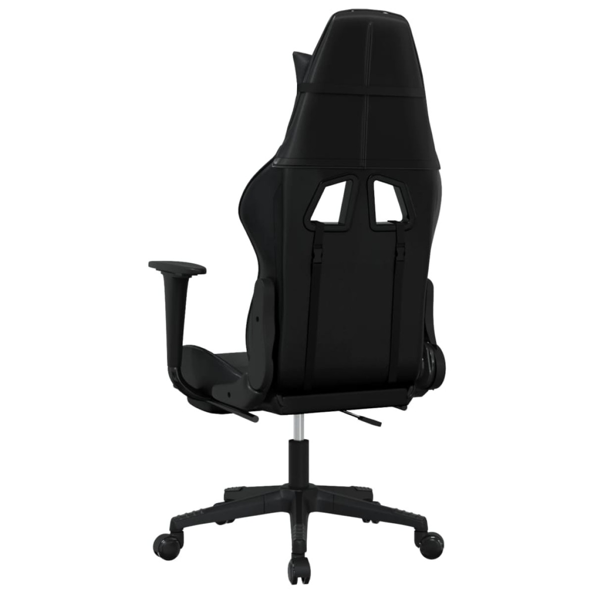 vidaXL Καρέκλα Gaming Μασάζ Υποπόδιο Μαύρο από Συνθετικό Δέρμα