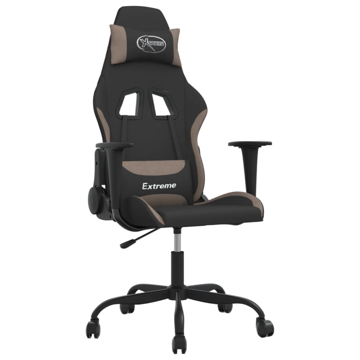 vidaXL Καρέκλα Gaming Μαύρη και Taupe Υφασμάτινη