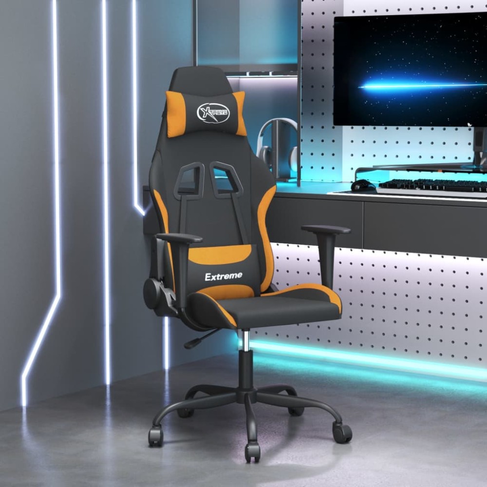 vidaXL Καρέκλα Gaming Μαύρο και πορτοκαλί Υφασμάτινη