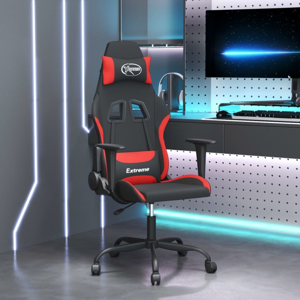 vidaXL Καρέκλα Gaming Μαύρο και κόκκινο Υφασμάτινη