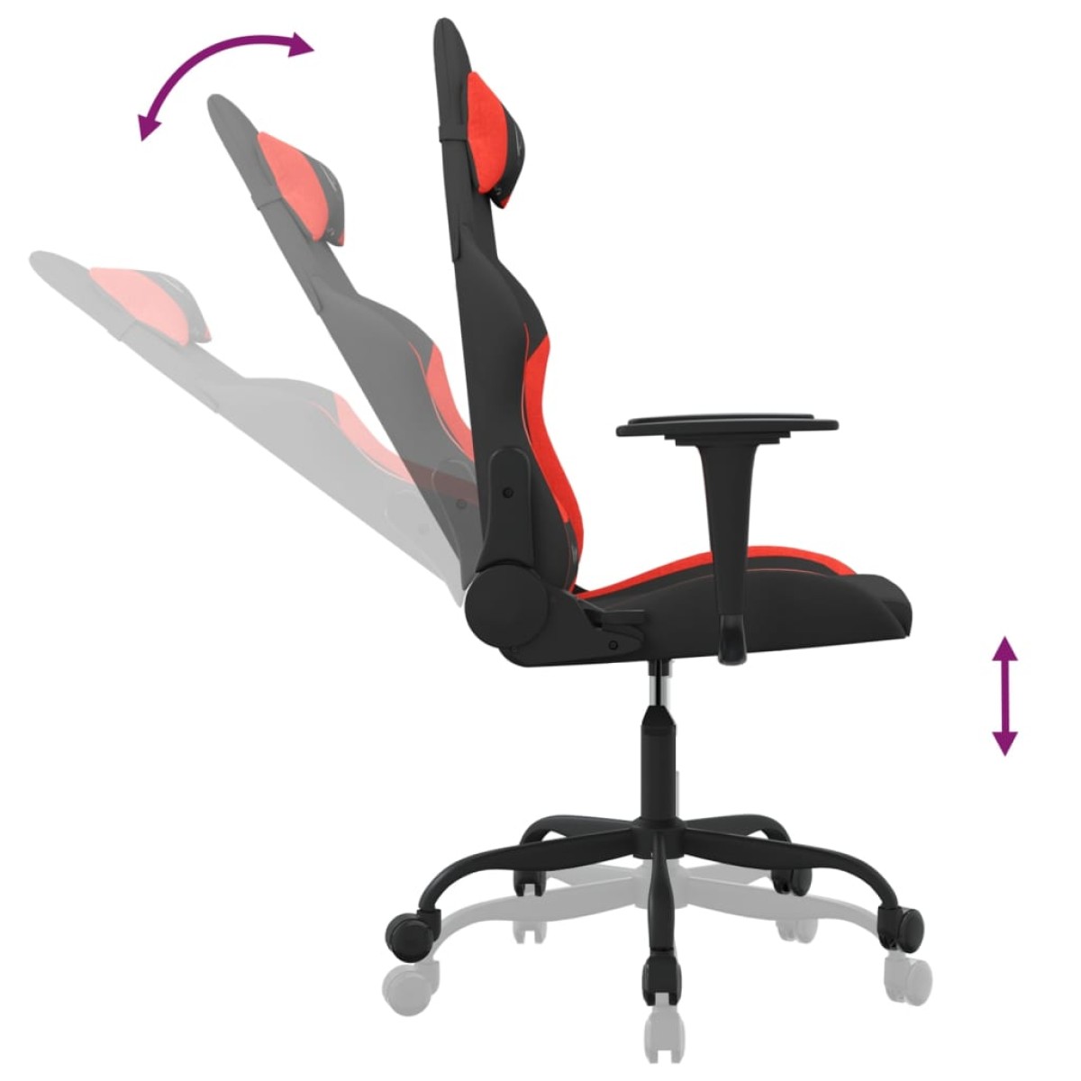 vidaXL Καρέκλα Gaming Μαύρο και κόκκινο Υφασμάτινη