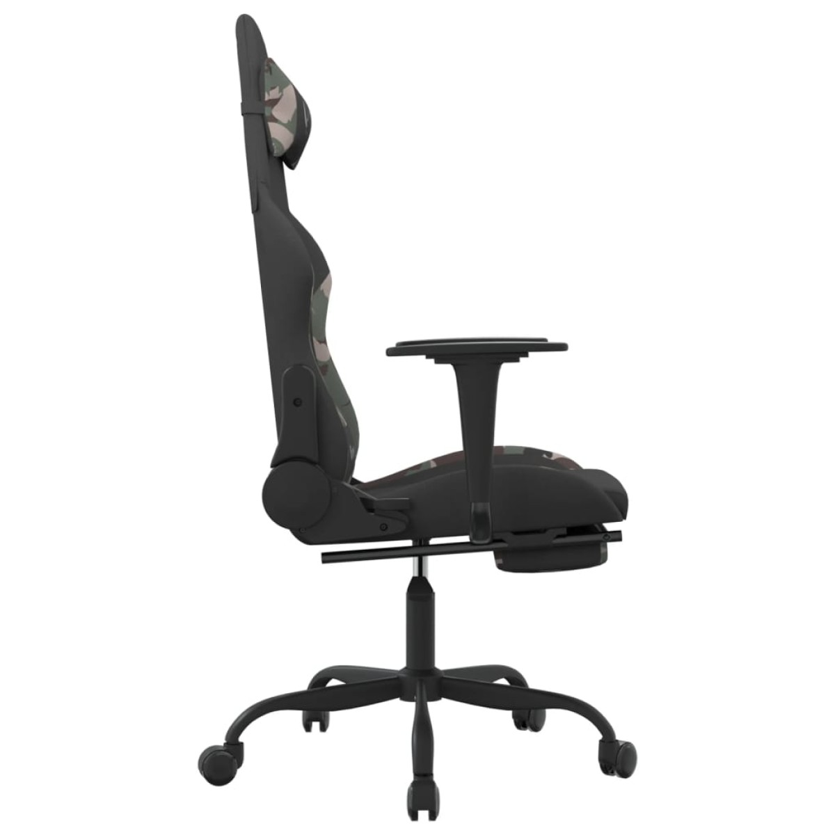 vidaXL Καρέκλα Gaming Μαύρο/Παραλλαγή Ύφασμα με Υποπόδιο