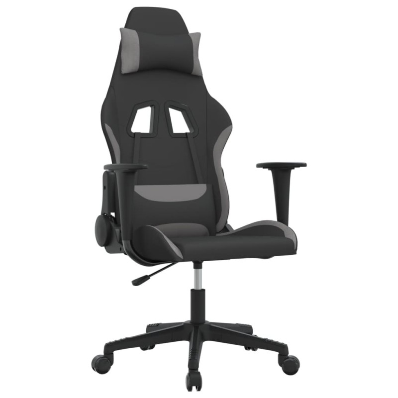 vidaXL Καρέκλα Gaming Μαύρο και Ανοιχτό Γκρι Υφασμάτινη