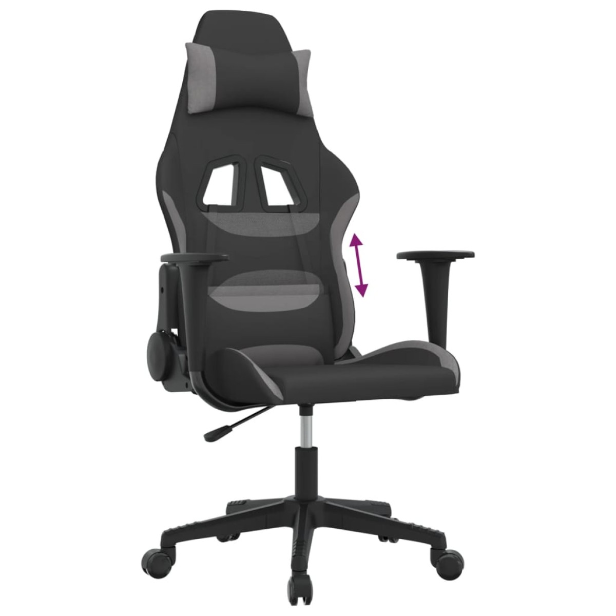 vidaXL Καρέκλα Gaming Μαύρο και Ανοιχτό Γκρι Υφασμάτινη
