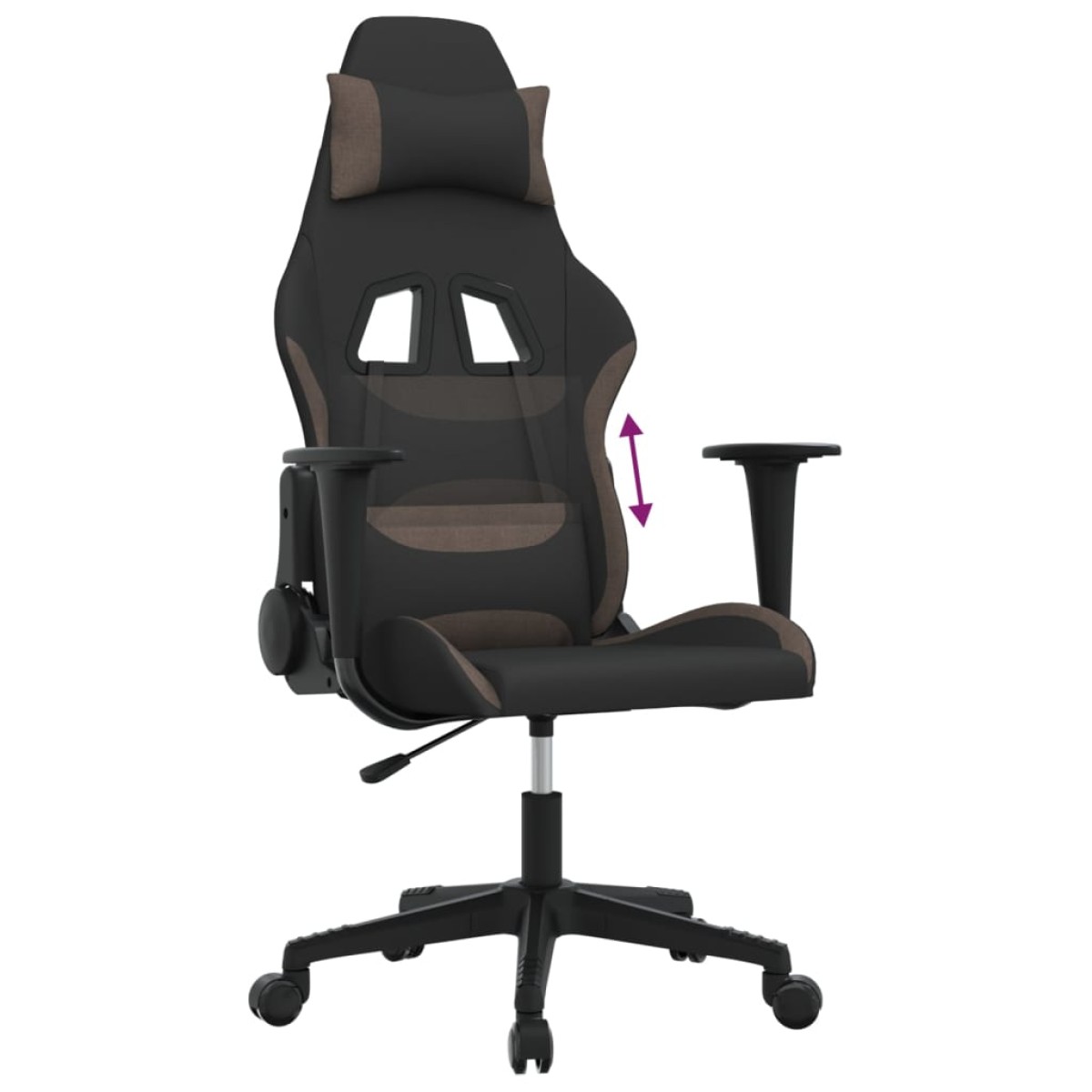 vidaXL Καρέκλα Gaming Μαύρη και Taupe Υφασμάτινη
