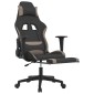 vidaXL Καρέκλα Gaming Μαύρη & Taupe Υφασμάτινη με Υποπόδιο