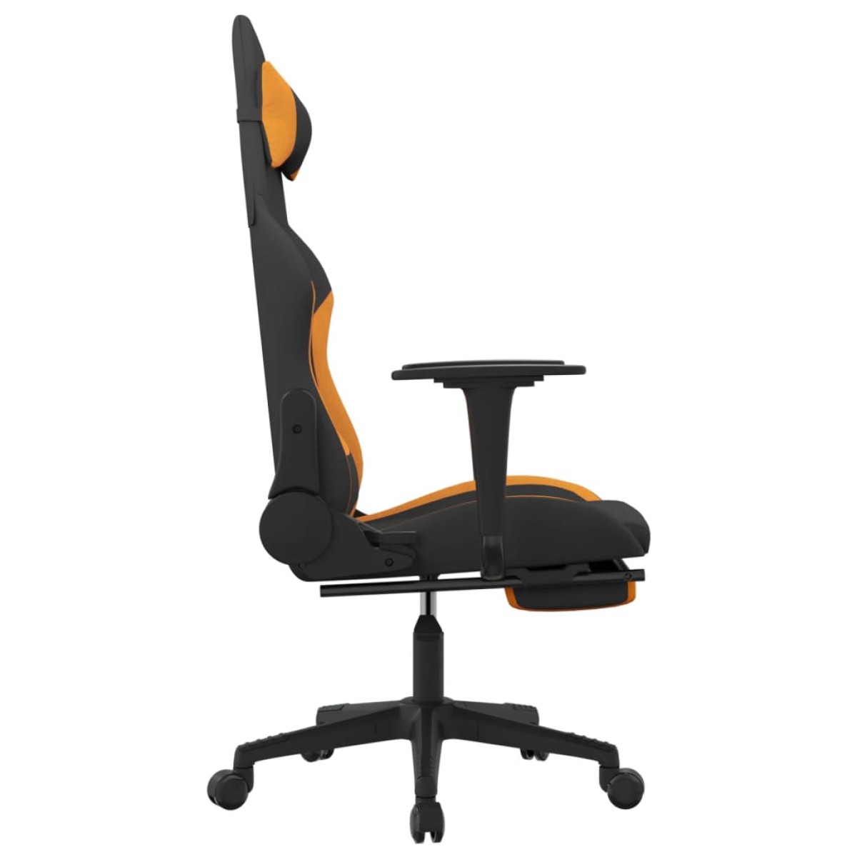 vidaXL Καρέκλα Gaming Μαύρο/Πορτοκαλί Ύφασμα με Υποπόδιο