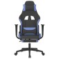 vidaXL Καρέκλα Gaming Μαύρη/Μπλε Ύφασμα με Υποπόδιο