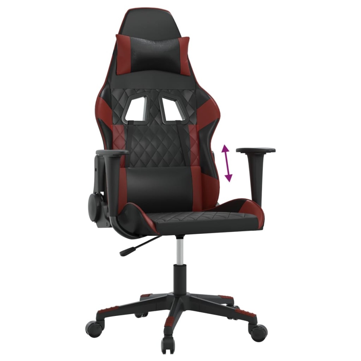 vidaXL Καρέκλα Gaming Μαύρο/Μπορντό από Συνθετικό Δέρμα