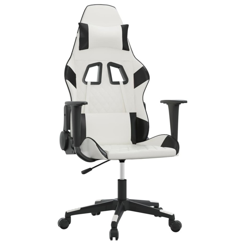 vidaXL Καρέκλα Gaming Λευκό/Μαύρο από Συνθετικό Δέρμα