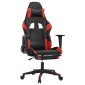 vidaXL Καρέκλα Gaming Μασάζ Υποπόδιο Μαύρο/Κόκκινο από Συνθετικό Δέρμα