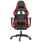 vidaXL Καρέκλα Gaming Μασάζ Υποπόδιο Μαύρο/Κόκκινο από Συνθετικό Δέρμα