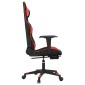 vidaXL Καρέκλα Gaming Μασάζ Υποπόδιο Μαύρο/Κόκκινο από Συνθετικό Δέρμα