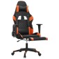 vidaXL Καρέκλα Gaming Μασάζ Υποπόδιο Μαύρο/Πορτοκαλί Συνθετικό Δέρμα