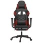 vidaXL Καρέκλα Gaming Μασάζ Υποπόδιο Μαύρο/Μπορντό από Συνθετικό Δέρμα