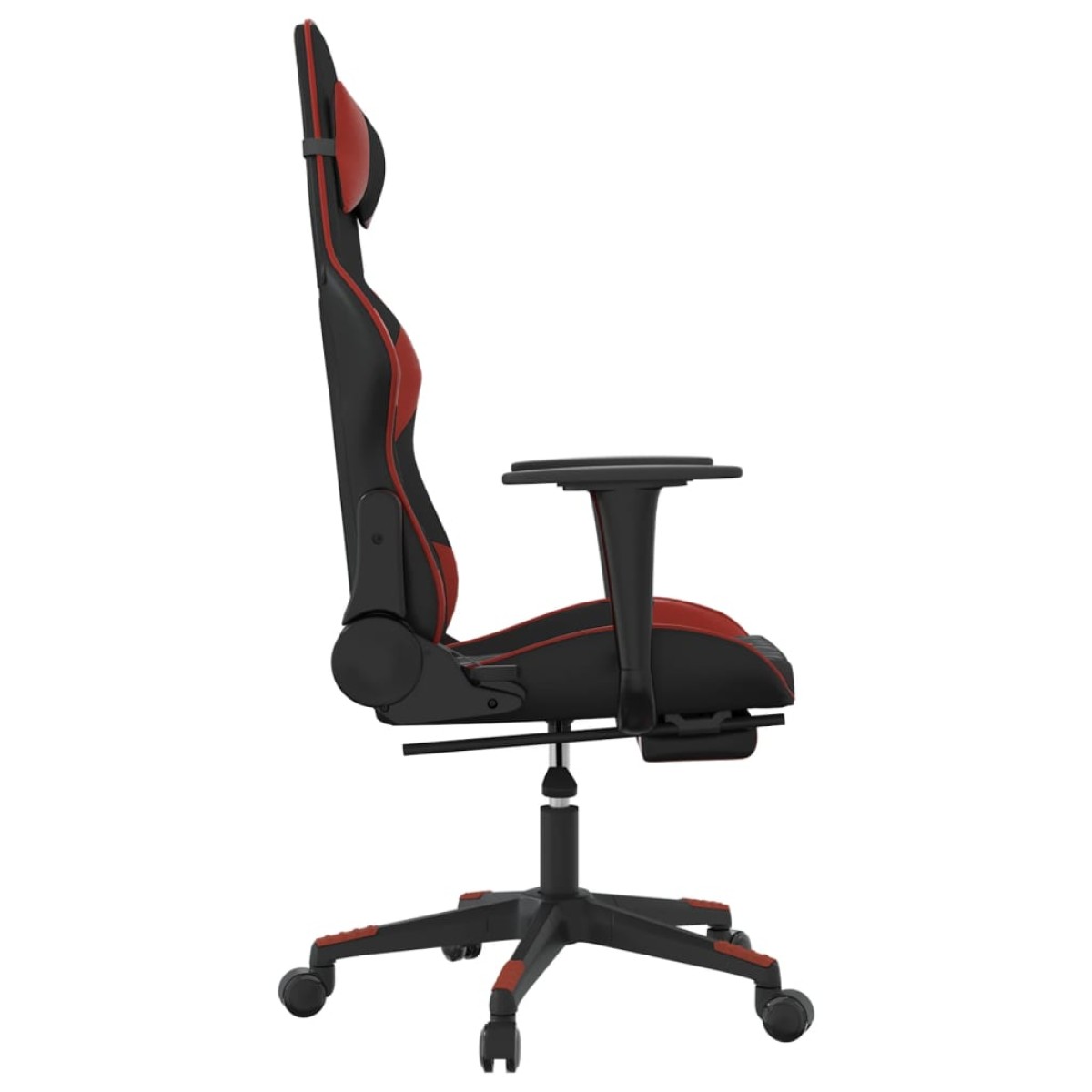 vidaXL Καρέκλα Gaming Μασάζ Υποπόδιο Μαύρο/Μπορντό από Συνθετικό Δέρμα