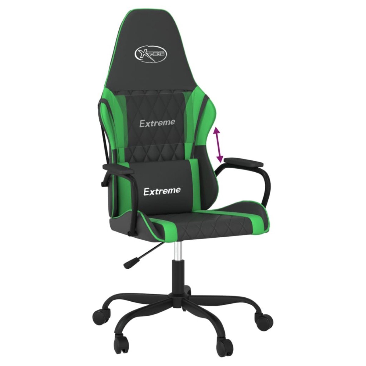 vidaXL Καρέκλα Gaming Μαύρο/πράσινο από Συνθετικό Δέρμα