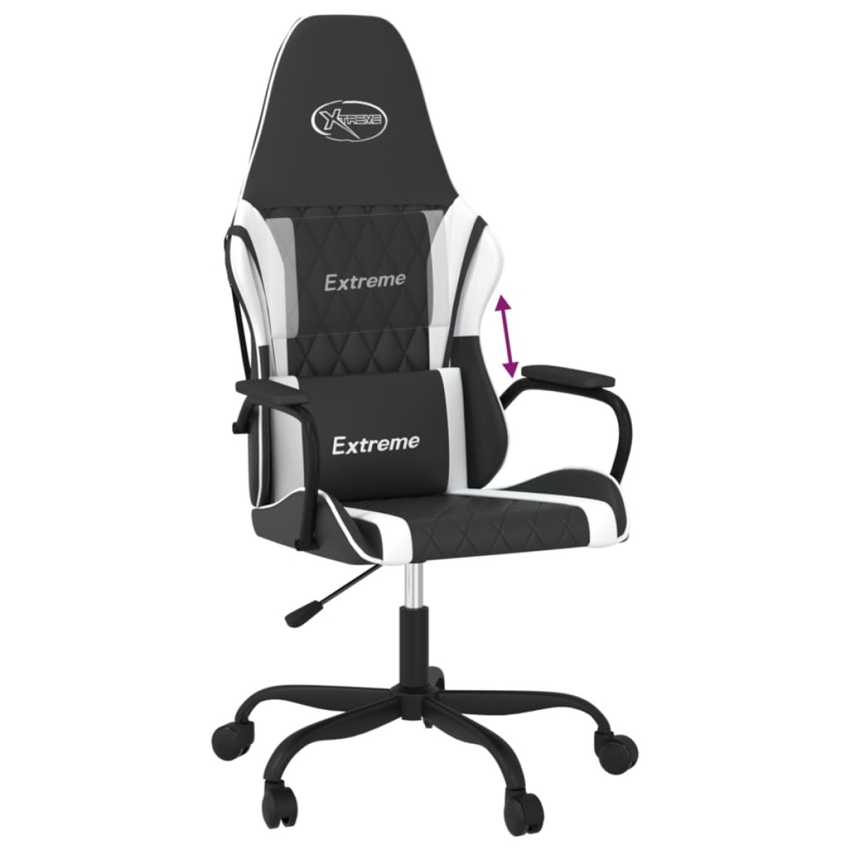 vidaXL Καρέκλα Gaming Μαύρο/Λευκό από Συνθετικό Δέρμα