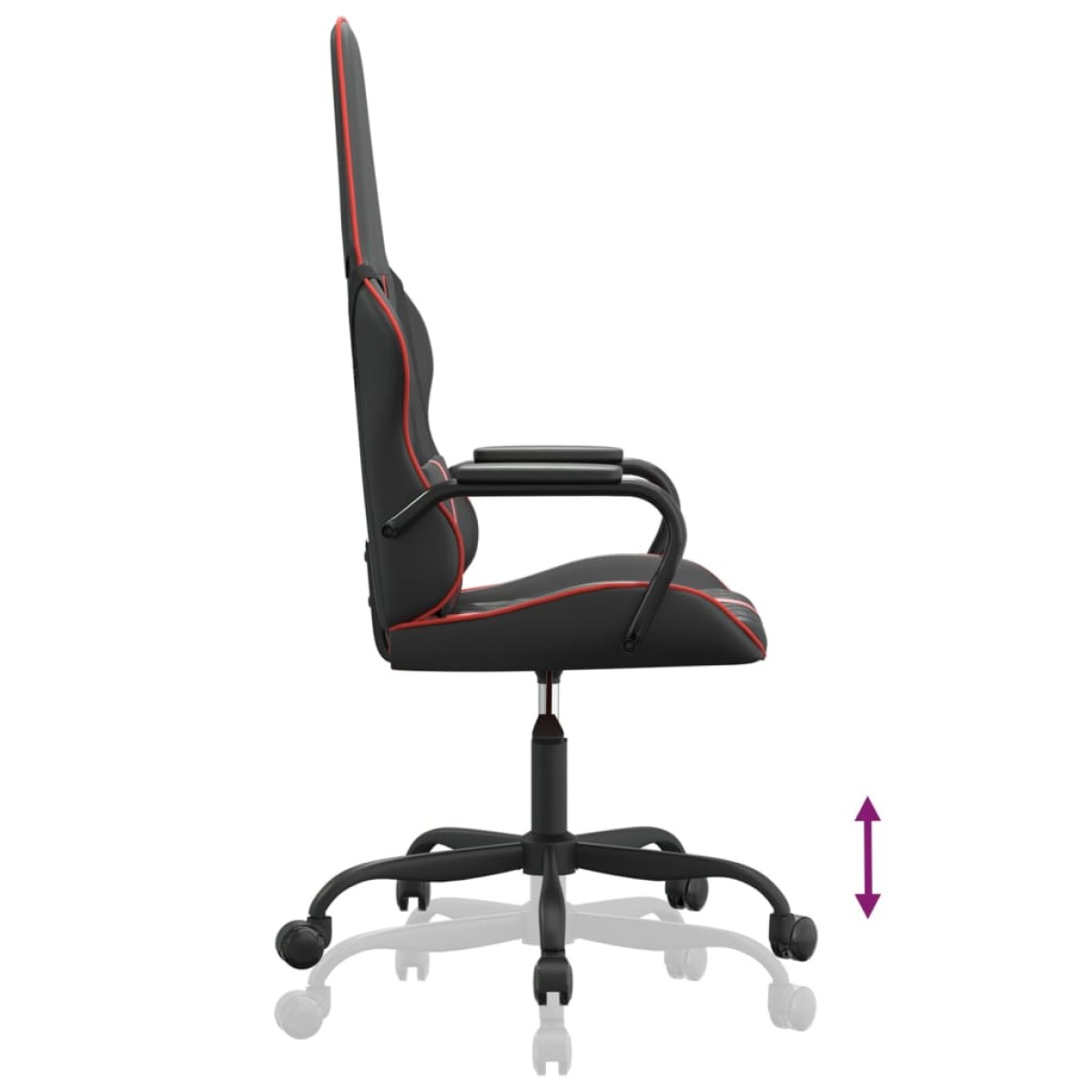vidaXL Καρέκλα Gaming Μασάζ Μαύρο/Κόκκινο από Συνθετικό Δέρμα
