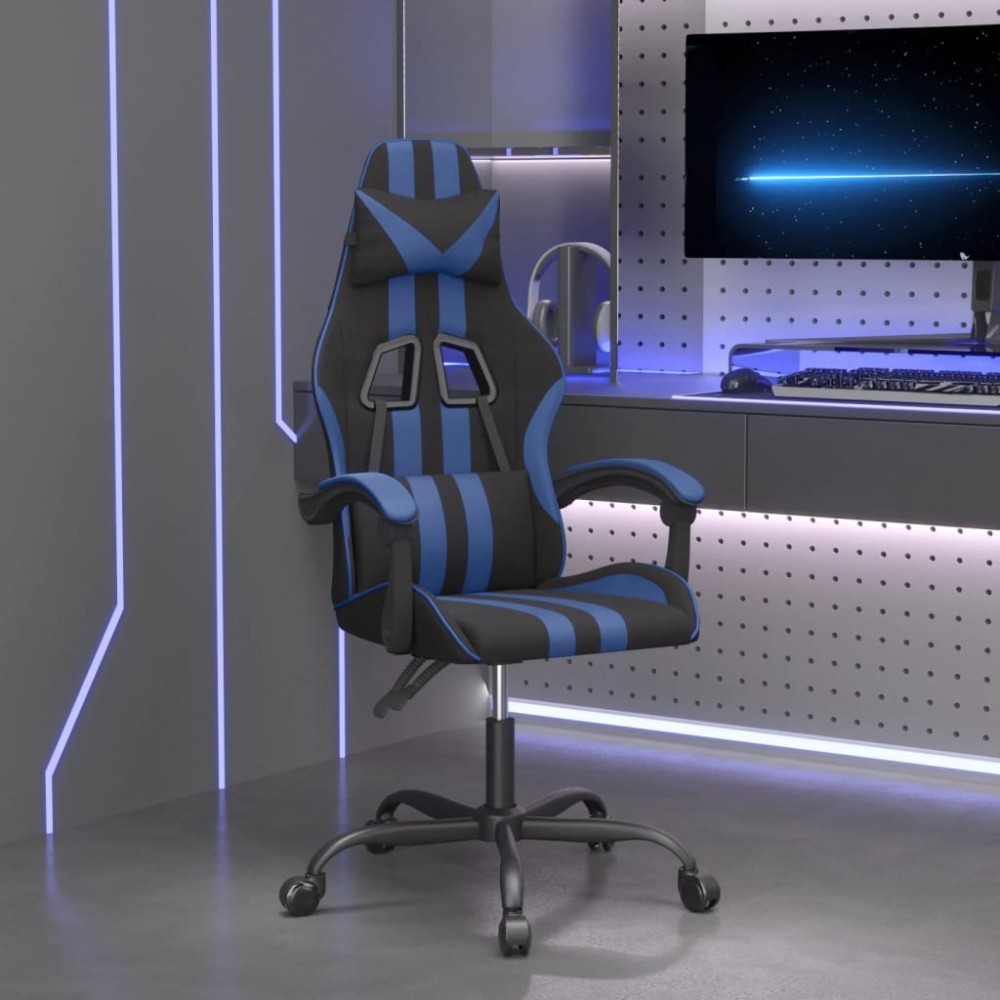 vidaXL Καρέκλα Gaming Μαύρο/Μπλε από Συνθετικό Δέρμα