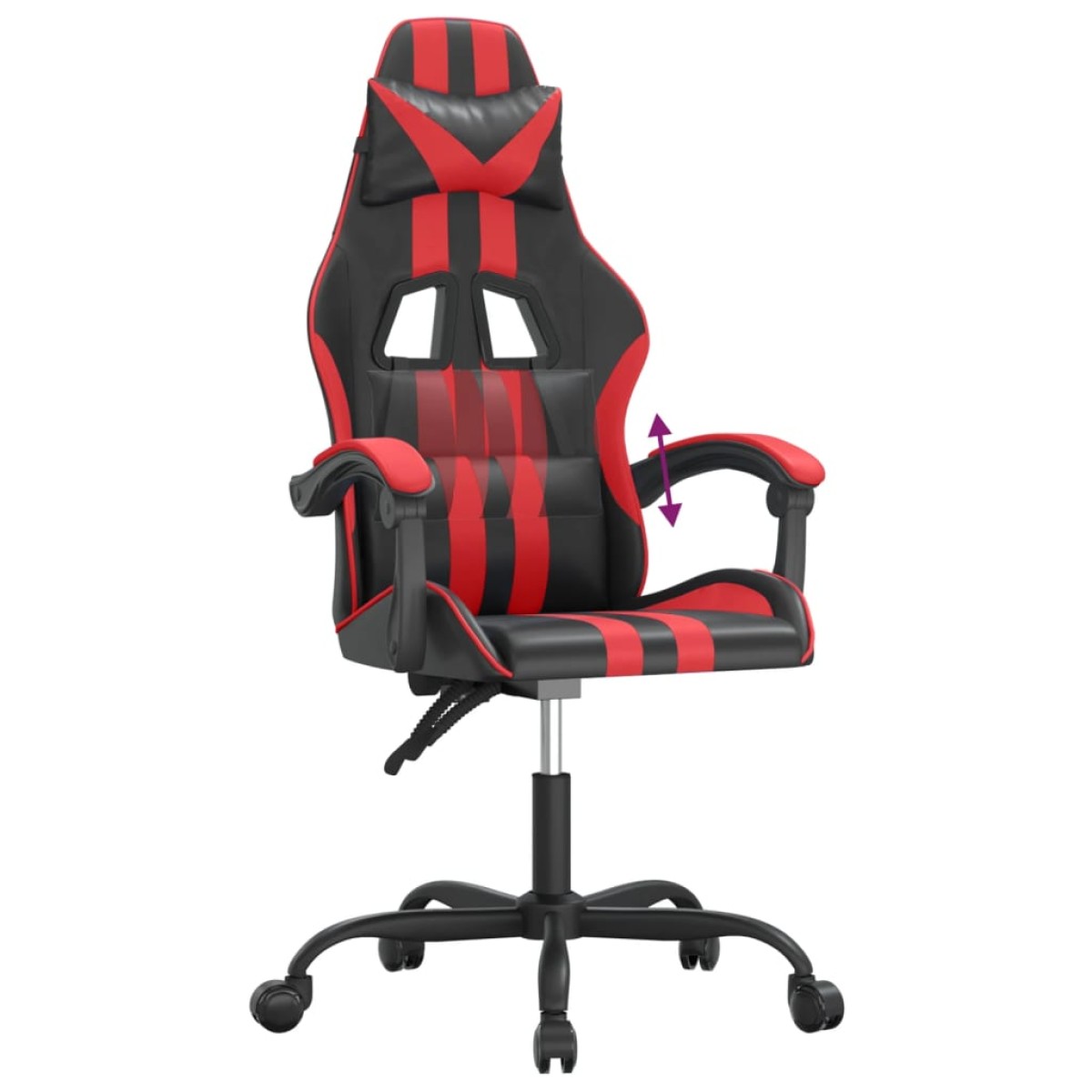 vidaXL Καρέκλα Gaming Μασάζ Μαύρο/Κόκκινο από Συνθετικό Δέρμα