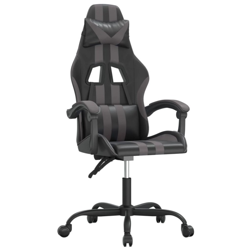vidaXL Καρέκλα Gaming Μαύρο/Γκρι από Συνθετικό Δέρμα
