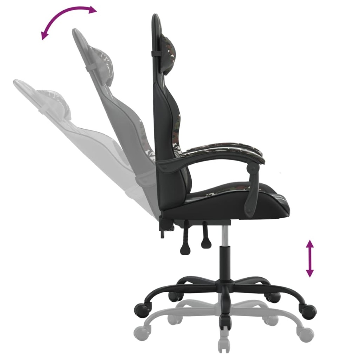 vidaXL Καρέκλα Gaming Μαύρο/Παραλλαγή από Συνθετικό Δέρμα
