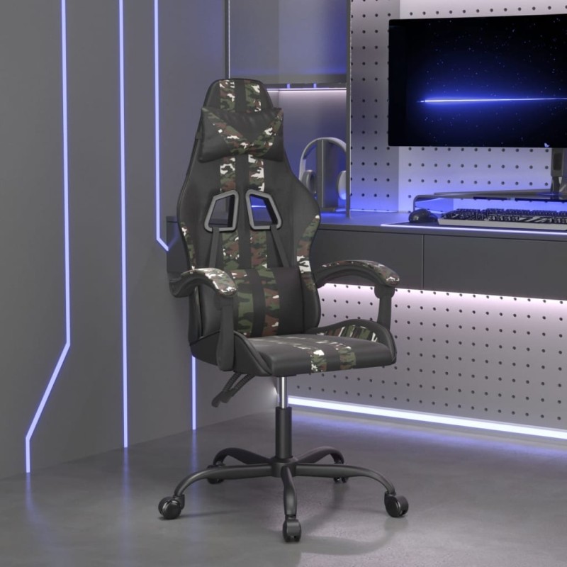 vidaXL Καρέκλα Gaming Μαύρο/Παραλλαγή από Συνθετικό Δέρμα