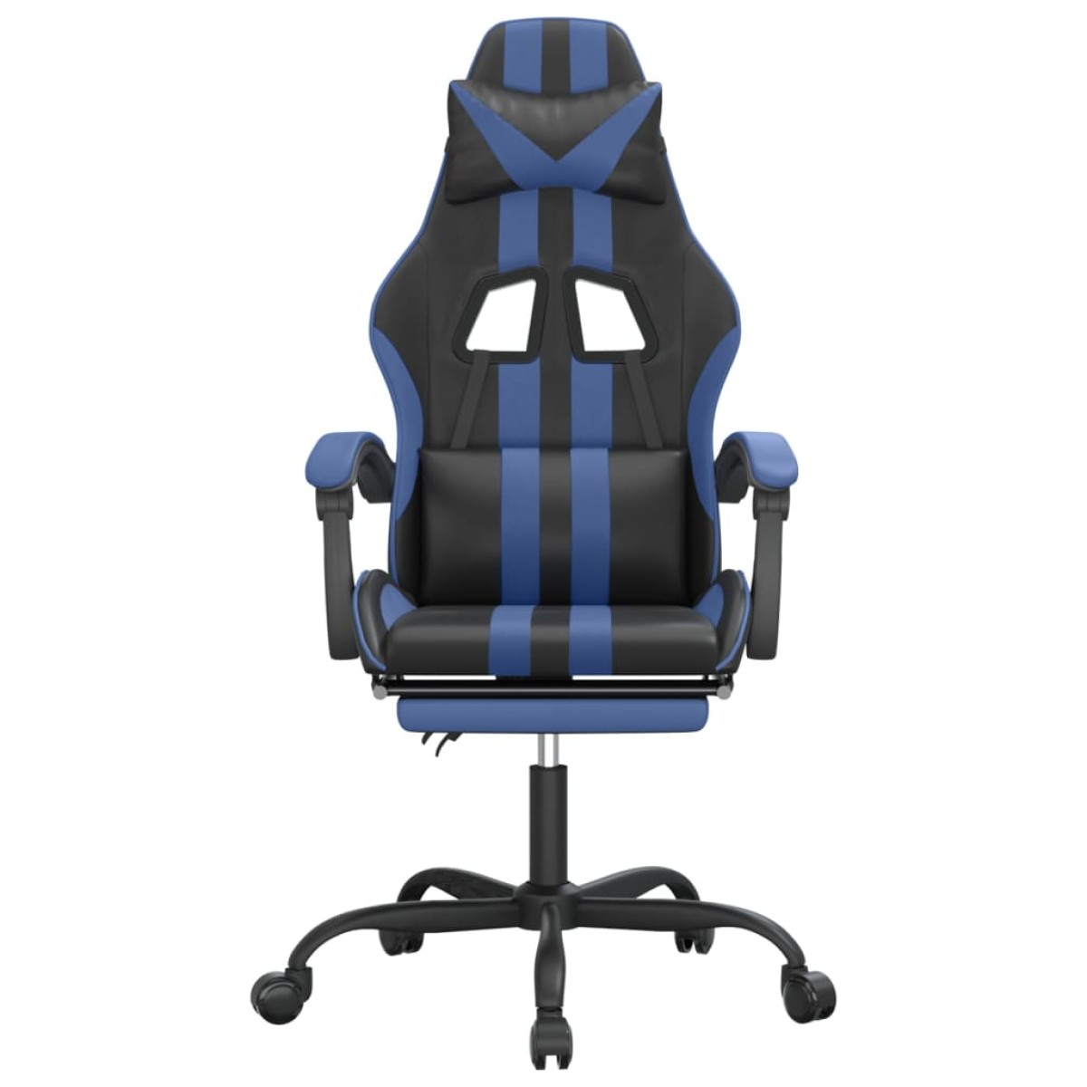 vidaXL Καρέκλα Gaming Μασάζ Υποπόδιο Μαύρο/μπλε από Συνθετικό Δέρμα