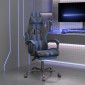 vidaXL Καρέκλα Gaming Μασάζ Υποπόδιο Μαύρο/μπλε από Συνθετικό Δέρμα