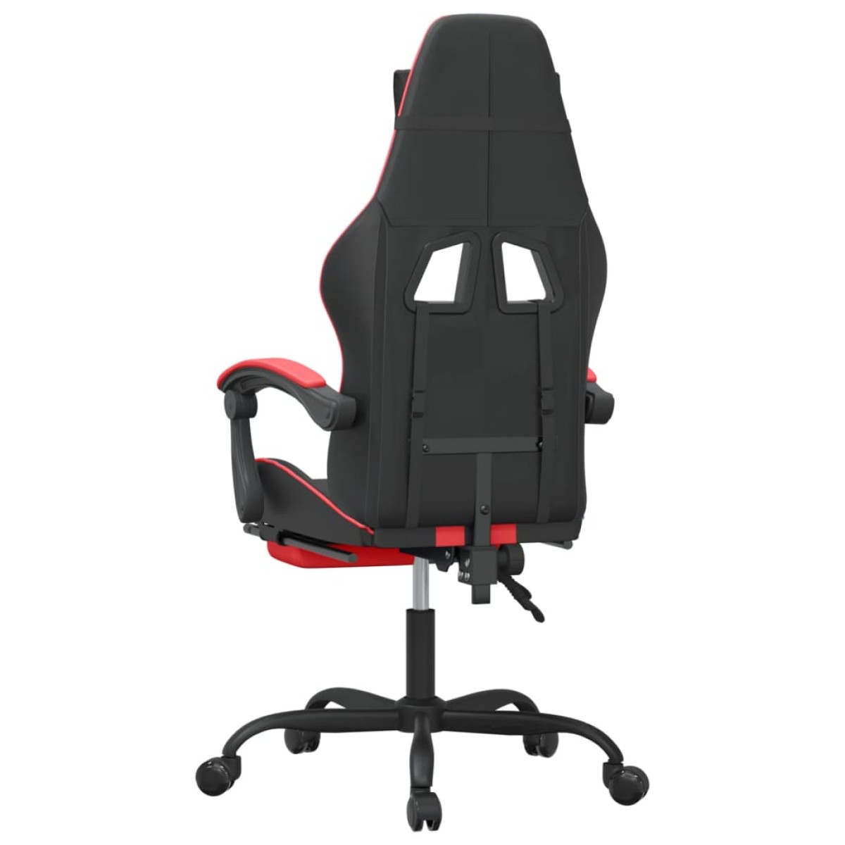 vidaXL Καρέκλα Gaming Μασάζ Υποπόδιο Μαύρο/Κόκκινο από Συνθετικό Δέρμα
