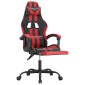 vidaXL Καρέκλα Gaming Μασάζ Υποπόδιο Μαύρο/Κόκκινο από Συνθετικό Δέρμα