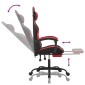 vidaXL Καρέκλα Gaming Μασάζ Υποπόδιο Μαύρο/Κόκκινο από Συνθετικό Δέρμα