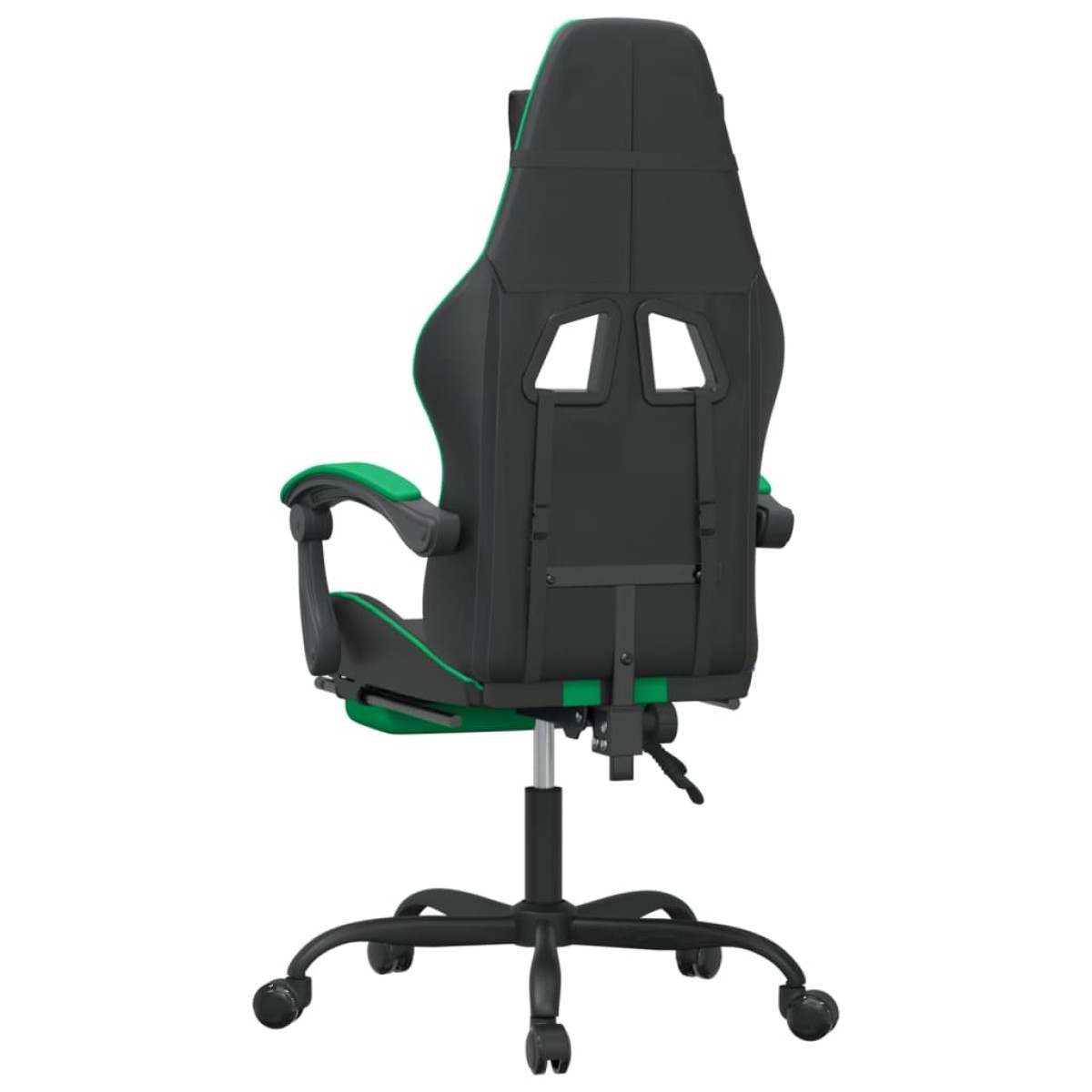 vidaXL Καρέκλα Gaming Μασάζ Υποπόδιο Μαύρο/Πράσινο από Συνθετικό Δέρμα