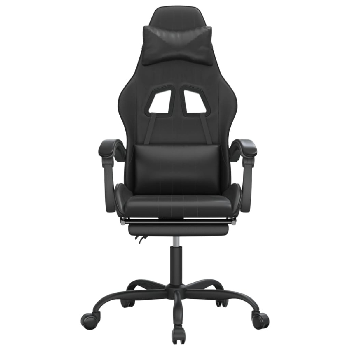 vidaXL Καρέκλα Gaming Μασάζ Υποπόδιο Μαύρο από Συνθετικό Δέρμα