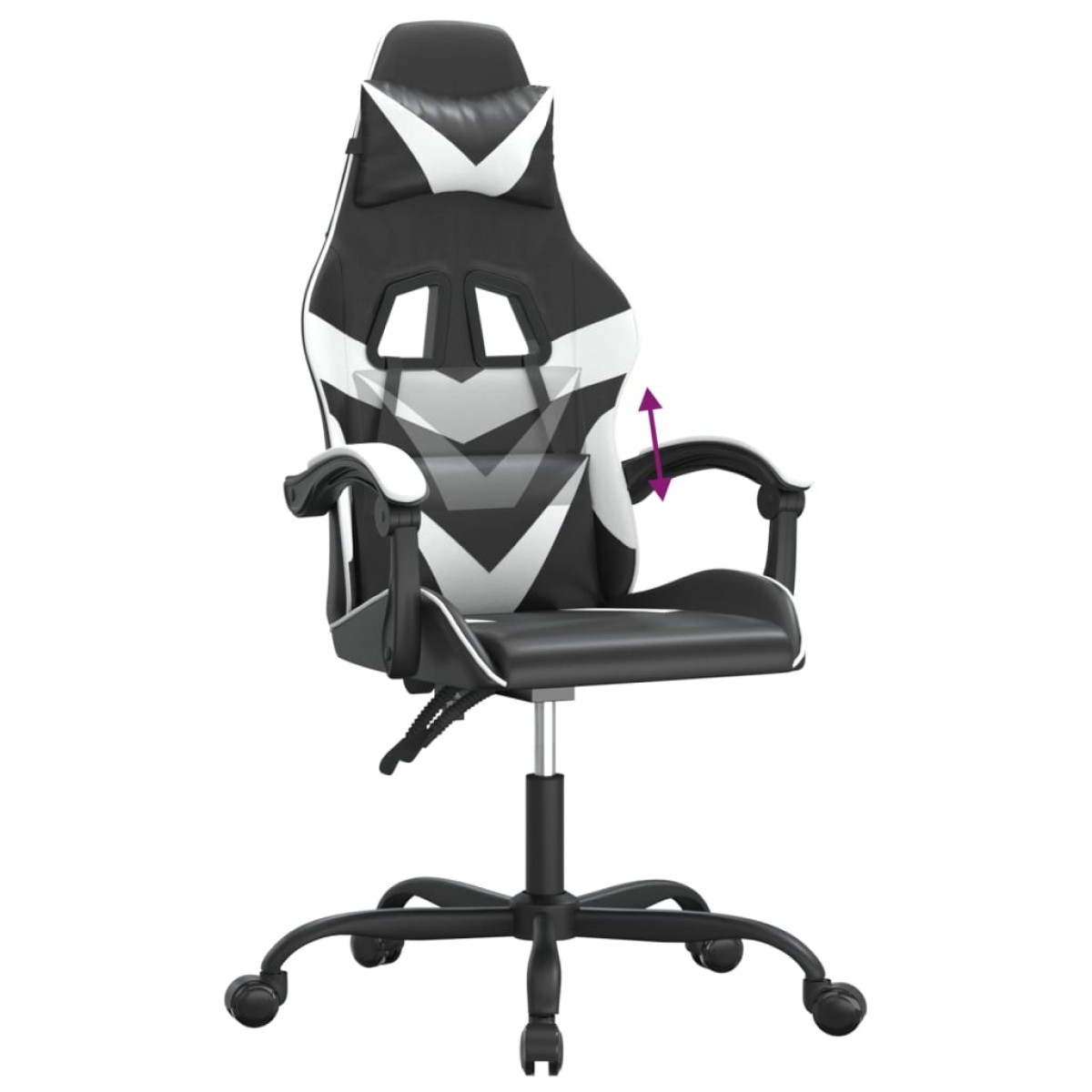 vidaXL Καρέκλα Gaming Μαύρο/Λευκό από Συνθετικό Δέρμα