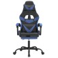 vidaXL Καρέκλα Gaming Μασάζ Υποπόδιο Μαύρο/μπλε από Συνθετικό Δέρμα
