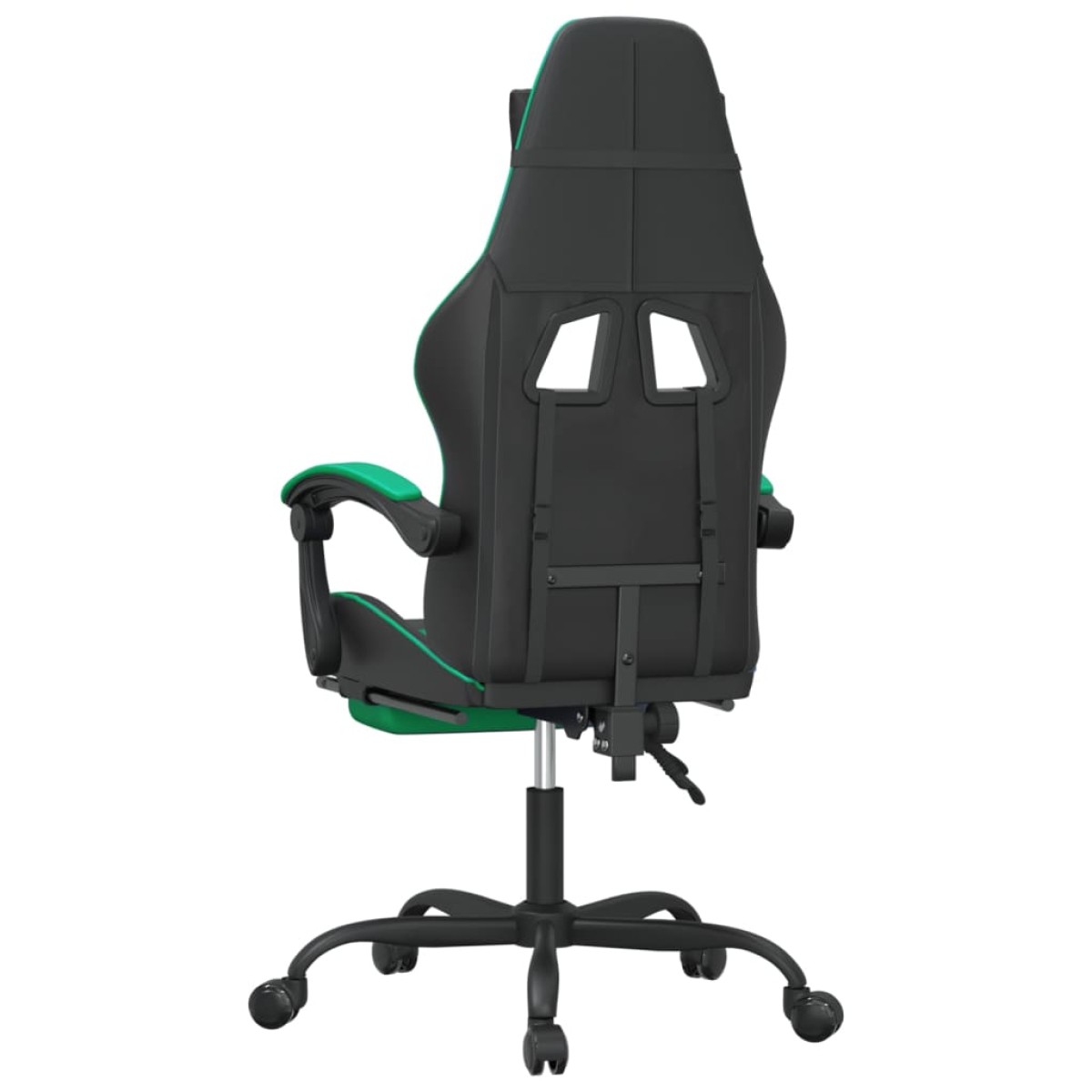 vidaXL Καρέκλα Gaming Μασάζ Υποπόδιο Μαύρο/Πράσινο από Συνθετικό Δέρμα